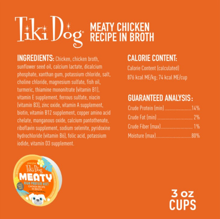 Tiki Dog Meaty Chicken Wet Dog Food