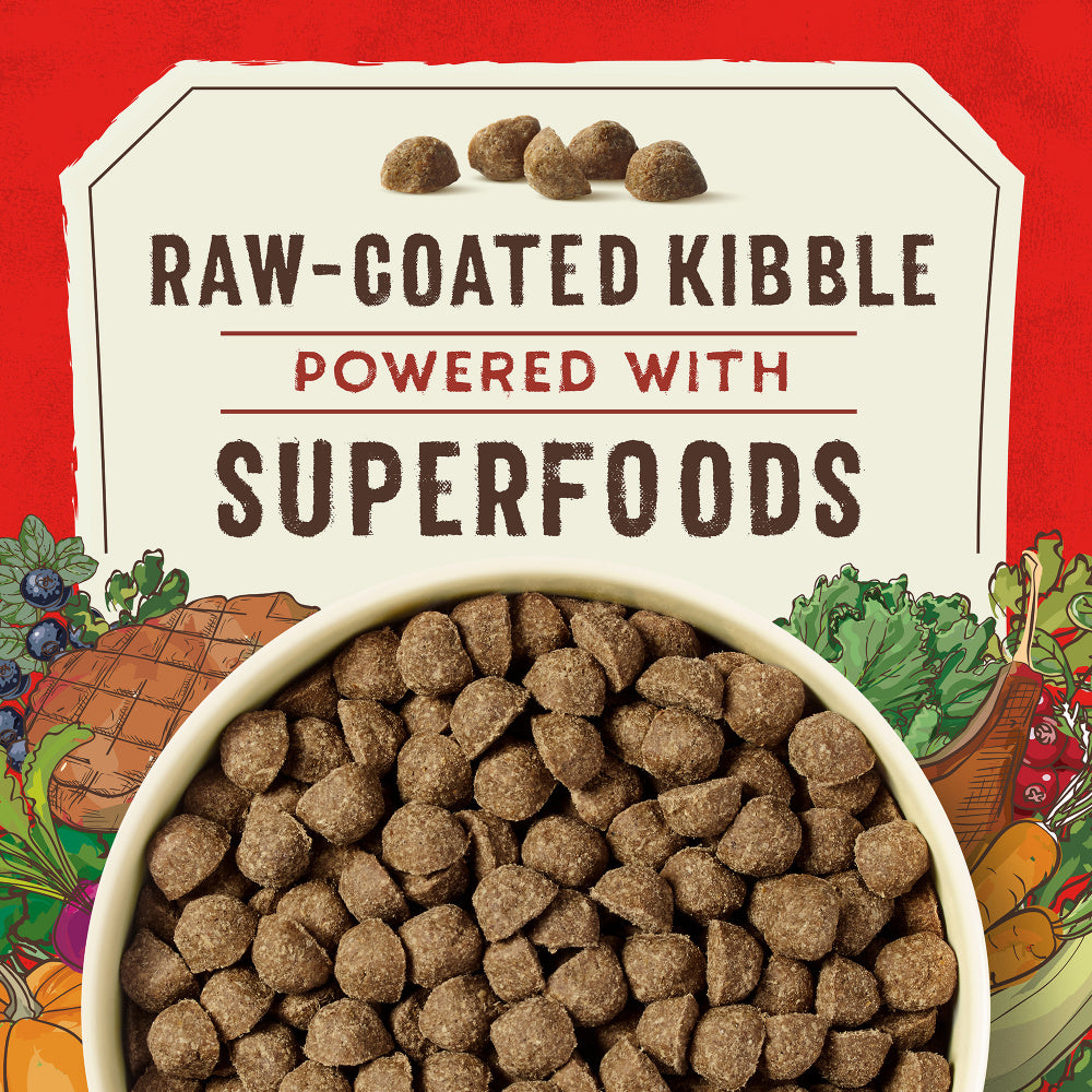 Stella & Chewy's SuperBlends Raw Coated Wholesome Grains Grass Fed Beef & Beef Liver & Lamb Recipe with Superfoods