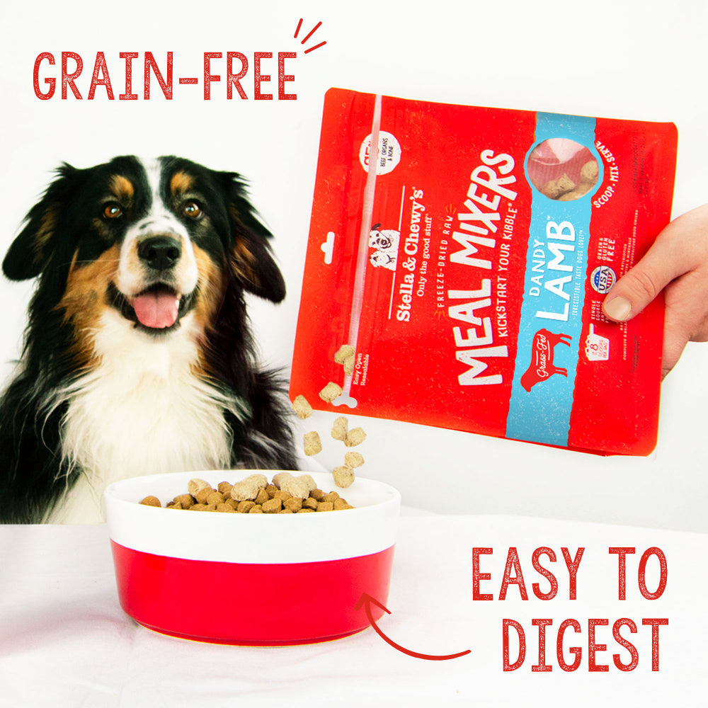 Stella & Chewys Freeze Dried Grain Free Raw Dandy Lamb Meal Protein Rich Mixer Dog Food Topper for Small & Large Breeds